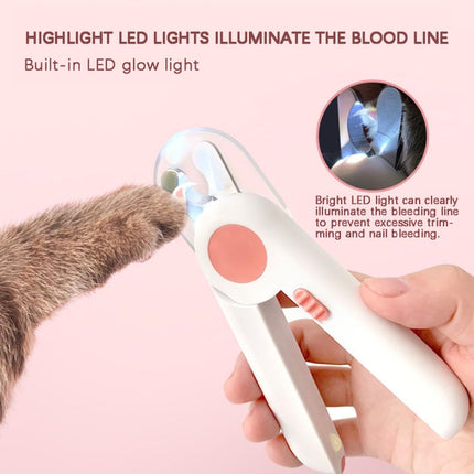 Pet Cat and Dog LED Light Nail Clippers (Pink)-garmade.com