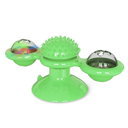 Pet Toy Cat Turntable Funny Cat Toy Scratch Scratching (Green)-garmade.com