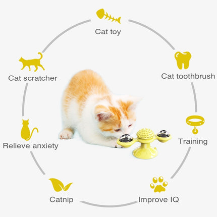 Pet Toy Cat Turntable Funny Cat Toy Scratch Scratching (Yellow)-garmade.com