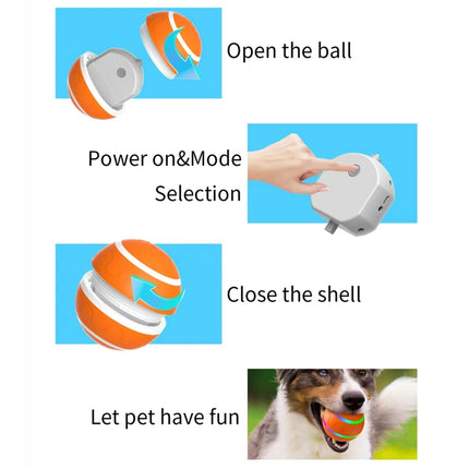 O1 Intelligent Auto Pet Toy Dog Training Luminous Ball (Orange)-garmade.com