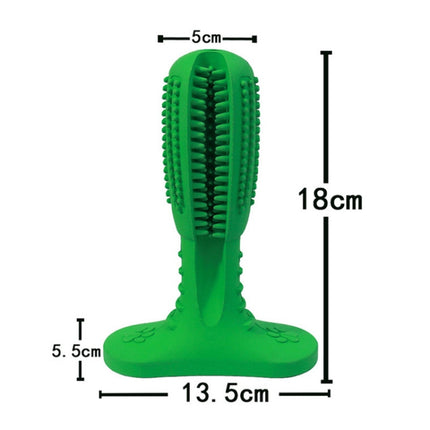 Pet Toothbrush Vocal Cleaning Teeth Molar Rod Dog Toy Supplies, Size: 18x13.5x5.5cm(Green)-garmade.com