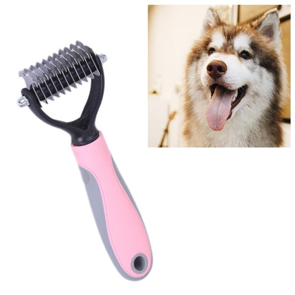 Pet Comb Beauty Cleaning Supplies Dog Stainless Steel Dog Comb, Size: 17 x 6.6 cm(Pink)-garmade.com