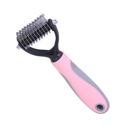 Pet Comb Beauty Cleaning Supplies Dog Stainless Steel Dog Comb, Size: 17 x 6.6 cm(Pink)-garmade.com