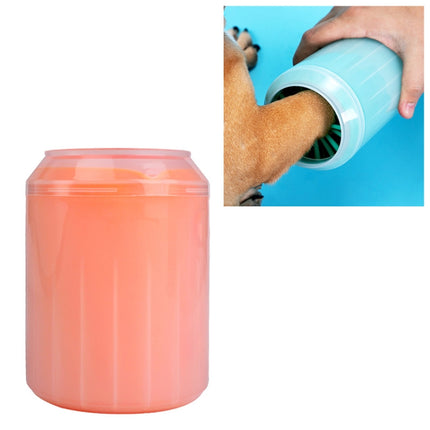 Pet Cat Dog Foot Clean Cup Cleaning Tool Silicone Washing Cup, Size: Large (Orange)-garmade.com