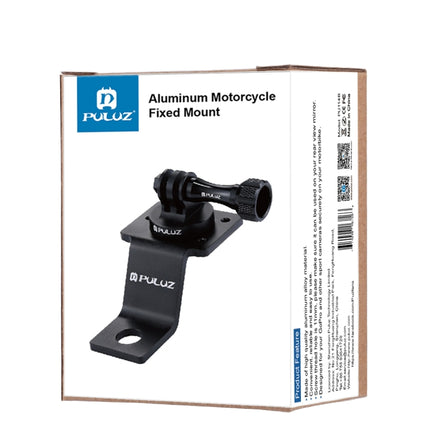 PULUZ Aluminum Alloy Motorcycle Fixed Holder Mount with Tripod Adapter & Screw for GoPro HERO10 Black / HERO9 Black / HERO8 Black /7 /6 /5 /5 Session /4 Session /4 /3+ /3 /2 /1, DJI Osmo Action, Xiaoyi and Other Action Cameras(Black)-garmade.com