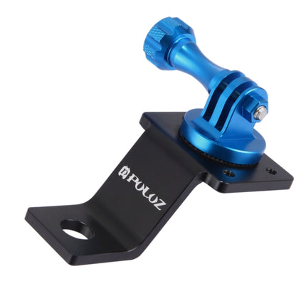 PULUZ Aluminum Alloy Motorcycle Fixed Holder Mount with Tripod Adapter & Screw for GoPro HERO10 Black / HERO9 Black / HERO8 Black /7 /6 /5 /5 Session /4 Session /4 /3+ /3 /2 /1, DJI Osmo Action, Xiaoyi and Other Action Cameras(Blue)-garmade.com