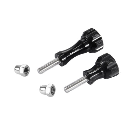 PULUZ CNC Aluminum Thumb Knob Stainless Bolt Nut Screw Set for GoPro HERO10 Black / HERO9 Black / HERO8 Black /7 /6 /5 /5 Session /4 Session /4 /3+ /3 /2 /1, DJI Osmo Action, Xiaoyi and Other Action Cameras(Black)-garmade.com