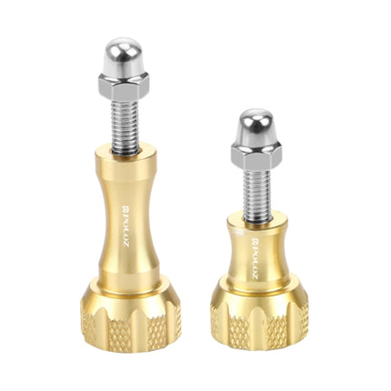 PULUZ CNC Aluminum Thumb Knob Stainless Bolt Nut Screw Set for GoPro HERO10 Black / HERO9 Black / HERO8 Black /7 /6 /5 /5 Session /4 Session /4 /3+ /3 /2 /1, DJI Osmo Action, Xiaoyi and Other Action Cameras(Gold)-garmade.com