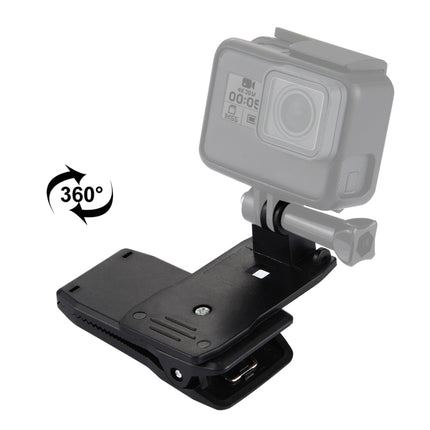 PULUZ 360 Degree Rotating Backpack Hat Rec-mounts Quick Release Clamp Mount for GoPro HERO10 Black / HERO9 Black / HERO8 Black /HERO7 /6 /5, DJI Osmo Action, Xiaoyi and Other Action Cameras-garmade.com