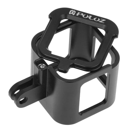[US Warehouse] PULUZ Housing Shell CNC Aluminum Alloy Protective Cage with Insurance Frame for GoPro HERO5 Session /HERO4 Session /HERO Session(Black)-garmade.com
