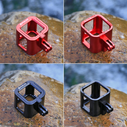 [US Warehouse] PULUZ Housing Shell CNC Aluminum Alloy Protective Cage with Insurance Frame for GoPro HERO5 Session /HERO4 Session /HERO Session(Black)-garmade.com