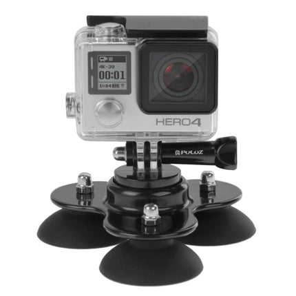 PULUZ Triangle Suction Cup Mount with Screw for GoPro HERO10 Black / HERO9 Black / HERO8 Black / HERO7 /6 /5 /5 Session /4 Session /4 /3+ /3 /2 /1, Xiaoyi and Other Action Cameras(Black)-garmade.com