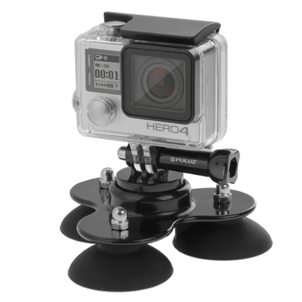 PULUZ Triangle Suction Cup Mount with Screw for GoPro HERO10 Black / HERO9 Black / HERO8 Black / HERO7 /6 /5 /5 Session /4 Session /4 /3+ /3 /2 /1, Xiaoyi and Other Action Cameras(Black)-garmade.com
