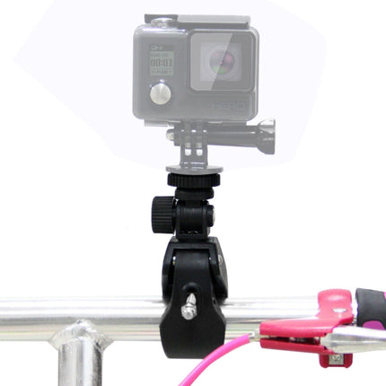 PULUZ Motorcycle Bicycle Handlebar Holder with Tripod Mount & Screw for GoPro HERO10 Black / HERO9 Black / HERO8 Black /7 /6 /5 /5 Session /4 Session /4 /3+ /3 /2 /1, DJI Osmo Action, Xiaoyi and Other Action Cameras(Black)-garmade.com