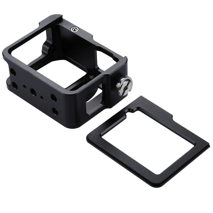 [US Warehouse] PULUZ Housing Shell CNC Aluminum Alloy Protective Cage with Insurance Frame & 52mm UV Lens for GoPro HERO(2018) /7 Black /6 /5(Black)-garmade.com