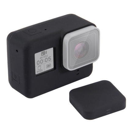 PULUZ Silicone Protective Case with Lens Cover for GoPro HERO7 Black /7 White / 7 Silver /6 /5(Black)-garmade.com