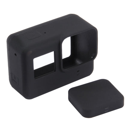 PULUZ Silicone Protective Case with Lens Cover for GoPro HERO7 Black /7 White / 7 Silver /6 /5(Black)-garmade.com