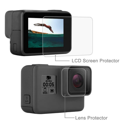PULUZ Lens HD Screen Protector + LCD Display Tempered Glass Film for GoPro HERO7 Black /HERO7 Silver / HERO7 White /6 /5-garmade.com