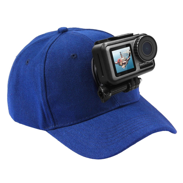 PULUZ Baseball Hat with J-Hook Buckle Mount & Screw for GoPro, DJI OSMO Action and Other Action Cameras(Blue)-garmade.com
