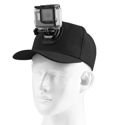 PULUZ Baseball Hat with J-Hook Buckle Mount & Screw for GoPro, DJI OSMO Action and Other Action Cameras(Black)-garmade.com
