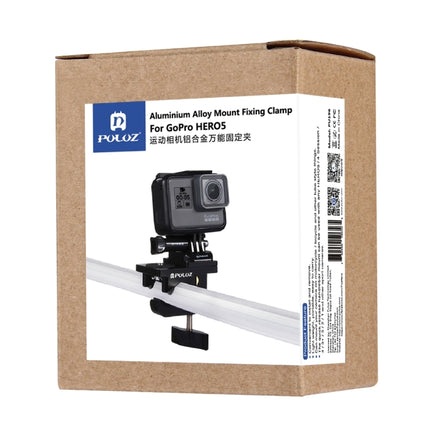PULUZ Aluminium Alloy Mount Universal Fixing Clamp for GoPro HERO10 Black / HERO9 Black / HERO8 Black /7 /6 /5 /5 Session /4 Session /4 /3+ /3 /2 /1, DJI Osmo Action, Xiaoyi and Other Action Cameras-garmade.com