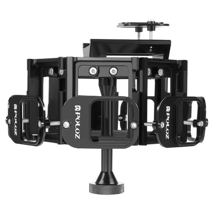 PULUZ 8 in 1 All View Panorama Frame CNC Aluminum Alloy Protective Cage with Screw for GoPro HERO7 /6 /5(Black)-garmade.com