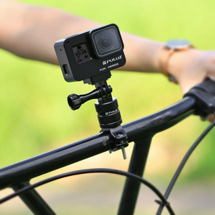 PULUZ 360 Degree Rotation Bike Aluminum Handlebar Adapter Mount with Screw for GoPro HERO10 Black / HERO9 Black / HERO8 Black /7 /6 /5 /5 Session /4 Session /4 /3+ /3 /2 /1, DJI Osmo Action, Xiaoyi and Other Action Cameras(Black)-garmade.com
