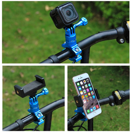 PULUZ 360 Degree Rotation Bike Aluminum Handlebar Adapter Mount with Screw for GoPro HERO10 Black / HERO9 Black / HERO8 Black /7 /6 /5 /5 Session /4 Session /4 /3+ /3 /2 /1, DJI Osmo Action, Xiaoyi and Other Action Cameras(Blue)-garmade.com