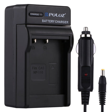 PULUZ Digital Camera Battery Car Charger for Casio NP-110 Battery-garmade.com