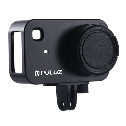 PULUZ Housing Shell CNC Aluminum Alloy Protective Cage with 37mm UV Filter Lens for Xiaomi Mijia Small Camera (Black)-garmade.com