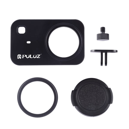 PULUZ Housing Shell CNC Aluminum Alloy Protective Cage with 37mm UV Filter Lens for Xiaomi Mijia Small Camera (Black)-garmade.com