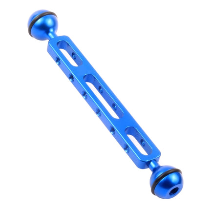 PULUZ 7.87 inch 20cm Aluminum Alloy Dual Balls Arm for Underwater Torch / Video Light, Ball Diameter: 2.54cm(Blue)-garmade.com