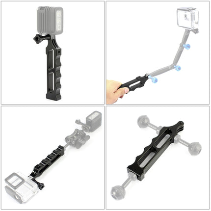 PULUZ Aluminum Alloy Tactical Hand Holder Grip for DJI Osmo Action, GoPro NEW HERO /HERO7 /6 /5 /5 Session /4 Session /4 /3+ /3 /2 /1, Xiaoyi and Other Action Cameras(Black)-garmade.com