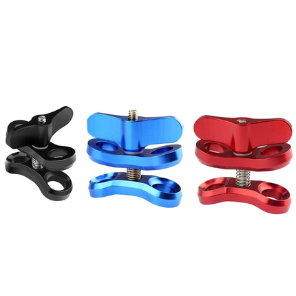 PULUZ Ball Clamp Close Hole Diving Camera Bracket CNC Aluminum Spring Flashlight Clamp for Diving Underwater Photography System(Red)-garmade.com