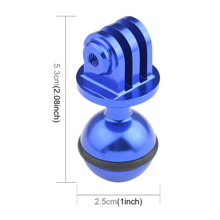 PULUZ CNC Aluminum Ball Head Adapter Mount for DJI Osmo Action, GoPro HERO9 /8 /7 /6 /5 /5 Session /4 Session /4 /3+ /3 /2 /1, Xiaoyi and Other Action Cameras, Diameter: 2.5cm(Blue)-garmade.com
