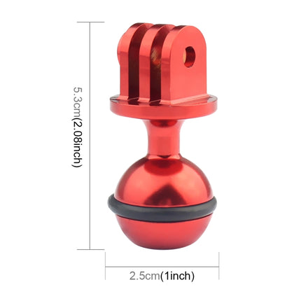 PULUZ CNC Aluminum Ball Head Adapter Mount for DJI Osmo Action, GoPro HERO9 /8 /7 /6 /5 /5 Session /4 Session /4 /3+ /3 /2 /1, Xiaoyi and Other Action Cameras, Diameter: 2.5cm(Red)-garmade.com