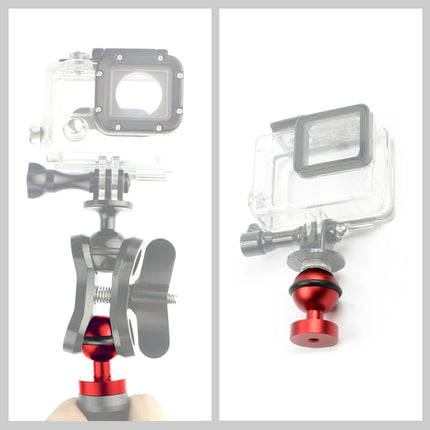 PULUZ CNC Aluminum Ball Head Adapter Mount for DJI Osmo Action, GoPro HERO9 /8 /7 /6 /5 /5 Session /4 Session /4 /3+ /3 /2 /1, Xiaoyi and Other Action Cameras, Diameter: 2.5cm(Red)-garmade.com