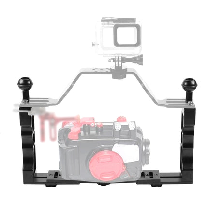 PULUZ Adjustable Diving Dual Hand-held CNC Aluminum Lamp Arm Holder for Diving Underwater Photography System, Upgrade Version-garmade.com