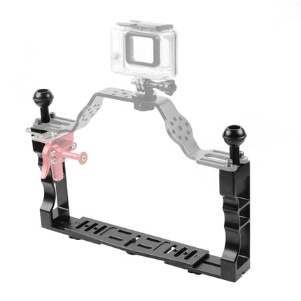 PULUZ Adjustable Diving Dual Hand-held CNC Aluminum Lamp Arm Holder for Diving Underwater Photography System, Upgrade Version-garmade.com