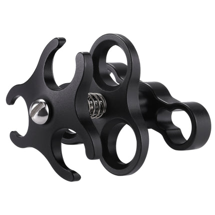 PULUZ Triple Ball Clamp Diving Camera Bracket Aluminum Spring Flashlight Clamp for Diving Underwater Photography System-garmade.com