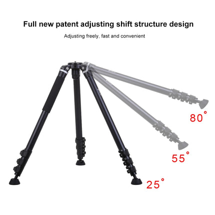 PULUZ 4-Section Folding Legs Metal Tripod Mount for DSLR / SLR Camera, Adjustable Height: 97-180cm-garmade.com