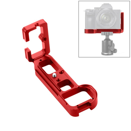 PULUZ 1/4 inch Vertical Shoot Quick Release L Plate Bracket Base Holder for Sony A7R / A7 / A7S / A7R2 / A7S2(Red)-garmade.com