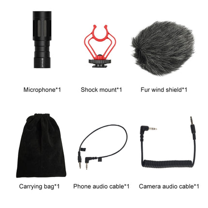 PULUZ Professional Interview Condenser Video Shotgun Microphone with 3.5mm Audio Cable for DSLR & DV Camcorder-garmade.com