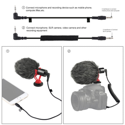 PULUZ Professional Interview Condenser Video Shotgun Microphone with 3.5mm Audio Cable for DSLR & DV Camcorder-garmade.com