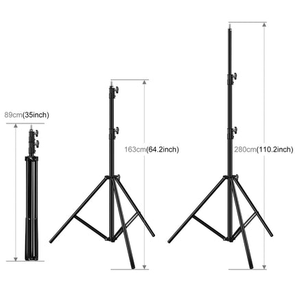 PULUZ 2.8m Height Foldable 3 Sections Tripod Mount Light Holder for Photography Video Light / Backdrop Light-garmade.com