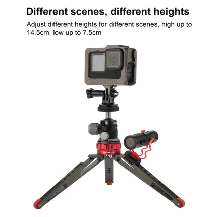 PULUZ Desktop Vlogging Live Tripod Holder with Cold Shoe Bases for DSLR & Digital Cameras, Adjustable Height: 7.5-14.5cm-garmade.com