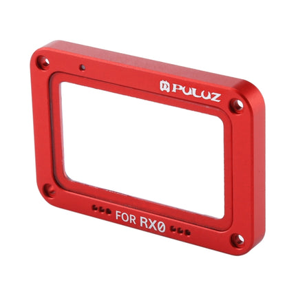 PULUZ Aluminum Alloy Flame + Tempered Glass Lens Protector for Sony RX0 / RX0 II, with Screws and Screwdrivers(Red)-garmade.com