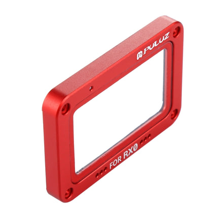PULUZ Aluminum Alloy Flame + Tempered Glass Lens Protector for Sony RX0 / RX0 II, with Screws and Screwdrivers(Red)-garmade.com