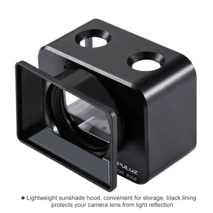 PULUZ for Sony RX0 Aluminum Alloy Protective Cage + 37mm UV Filter Lens + Lens Sunshade with Screws and Screwdrivers(Black)-garmade.com