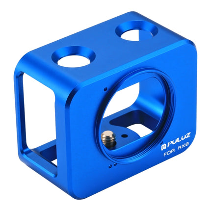 PULUZ for Sony RX0 Aluminum Alloy Protective Cage + 37mm UV Filter Lens + Lens Sunshade with Screws and Screwdrivers(Blue)-garmade.com